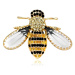 Camerazar Velká zlatá brož ve tvaru hmyzu se zirkony, bižuterní slitina, 3 cm x 4,1 cm