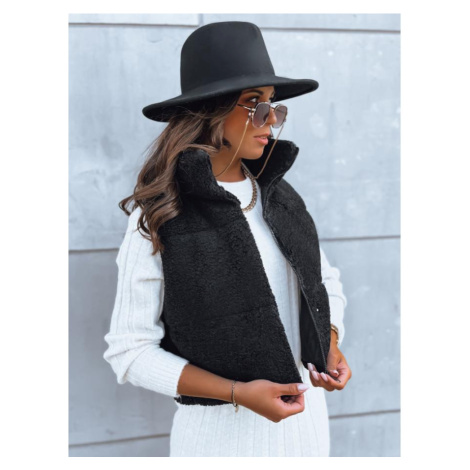 Černá dámská beránková vesta DStreet