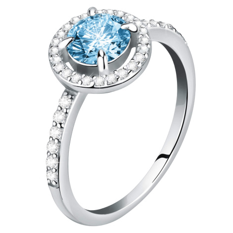 Morellato Něžný stříbrný prsten s akvamarínem a krystaly Tesori SAIW9701
