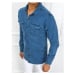 Džínová pánská košile modré barvy ve výprodeji