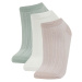 DEFACTO Woman's 3-Piece Cotton Booties Socks