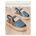 Designové dámské modré  sandály bez podpatku