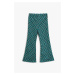 Koton Girls' Turquoise Patterned Trousers