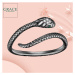 GRACE Silver Jewellery Stříbrný prsten Graceful Snake Black, stříbro 925/1000, had P-SCR666-D Če