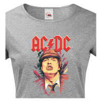 Dámské tričko s potiskem rockové kapely AC/DC - parádní tričko s kvalitním potiskem