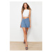 Trendyol Blue Frill Detailed Ruffle Mini Knitted Skirt