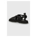 Kožené sandály Emu Australia Bremer dámské, černá barva, na platformě, W13059.BLAK