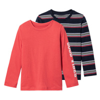 lupilu® Chlapecké triko s dlouhými rukávy, 2 kusy (tmavě modrá / červená)