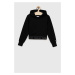 Dětská mikina Calvin Klein Jeans černá barva, s kapucí, hladká