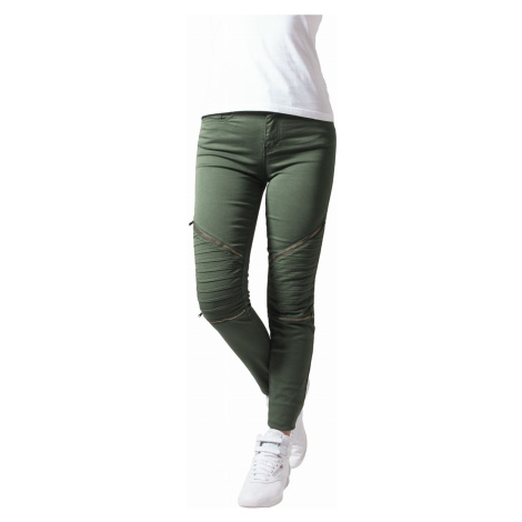 Dámské kalhoty // Urban classics Ladies Stretch Biker Pants olive