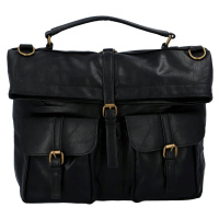 Zajímavý a stylový koženkový unisex batoh Odette, černá