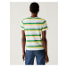 Žluto-zelené dámské proužkované tričko s kapsou Marks & Spencer