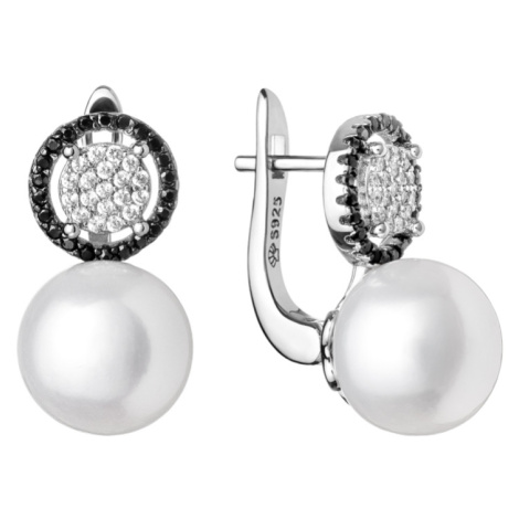 Gaura Pearls Stříbrné náušnice s bílou 10-10.5 mm perlou Florans, stříbro 925/1000 SK20215EL Bíl