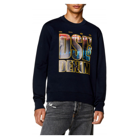 Mikina diesel s-ginn-l3 sweat-shirt modrá