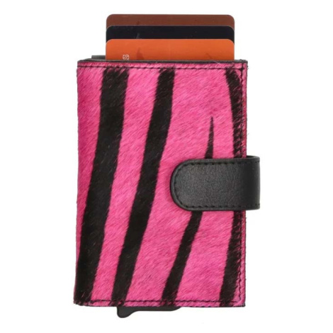 Hide & Stitches Růžová malá kožená peněženka s klíčenkou "Sahara"