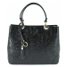 Dámská kožená kabelka s květovaným vzorem Arteddy - černá