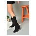 Fox Shoes R973934002 Women's Black Suede Low Heeled Boots