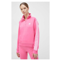 Mikina adidas dámská, růžová barva, vzorovaná