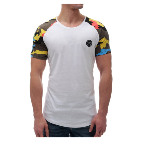 Madmext Camouflage Patterned White T-Shirt 2979