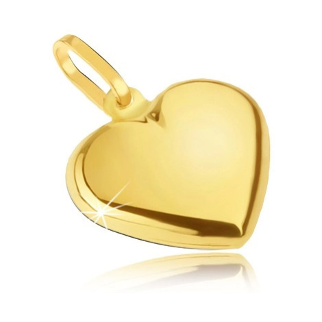 Zlatý přívěsek 585 - hladké pravidelné srdce, zrcadlově lesklé Šperky eshop