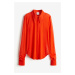 H & M - Přiléhavá košile ze'síťoviny - oranžová