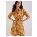 Meruňkové dámské košilové vzorované šaty Desigual Safari