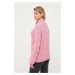 Vlněný svetr Custommade Taina dámský, růžová barva, s golfem