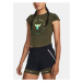 Khaki sportovní crop top tričko Under Armour Pjt Rck Nght Shft Cap T Q4