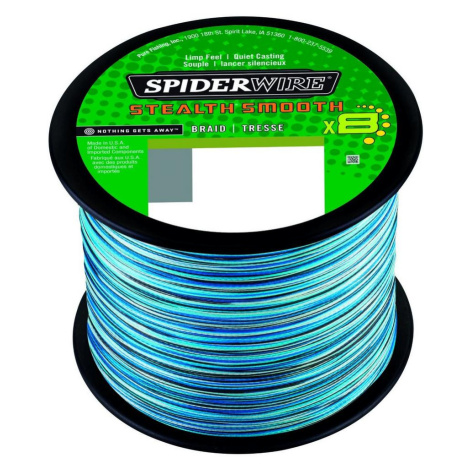 SpiderWire Pletená Šňůra Stealth Smooth 8 x8 PE Braid Blue Camo Nosnost: 38,1kg, Průměr: 0,33mm
