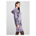 Ladies Oversized Tie Dye Hoody Dress - black/lavender