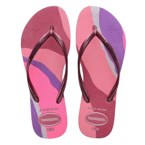 Žabky Havaianas SLIM PALETTE dámské, růžová barva, na plochém podpatku, 4145766.1750