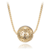 Stříbrný pozlacený náhrdelník s kuličkou 45 cm JMAS0217GN45