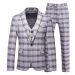Kostkovaný pánský oblek 3v1 sako, vesta a kalhoty