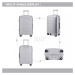 KONO Cestovní kufr Elegant - šedý - 49x76x30 - 110L