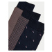 Sada tří párů pánských vzorovaných ponožek v černé a starorůžové barvě Marks & Spencer