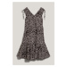 Šaty karl lagerfeld linen blend dress giraffe black/white