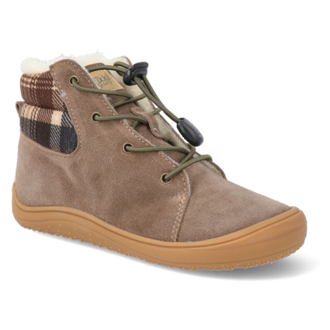 Barefoot zimní obuv Tikki shoes - Beetle leather Brown hnědá