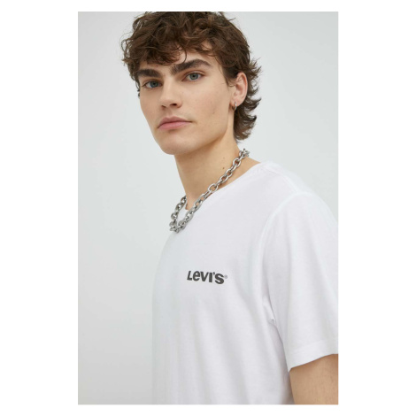 Bavlněné tričko Levi's bílá barva, s potiskem Levi´s