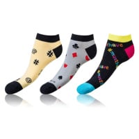 Sada tří párů unisex ponožek v žluté, šedé a černé barvě Bellinda CRAZY IN-SHOE SOCKS 3x