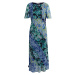 Modré dámské květované midi šaty ORSAY