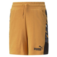 Puma ESSENTIALS+CAMO SHORTS TR B DESERT CLAY Dětské sportovní šortky, oranžová, velikost