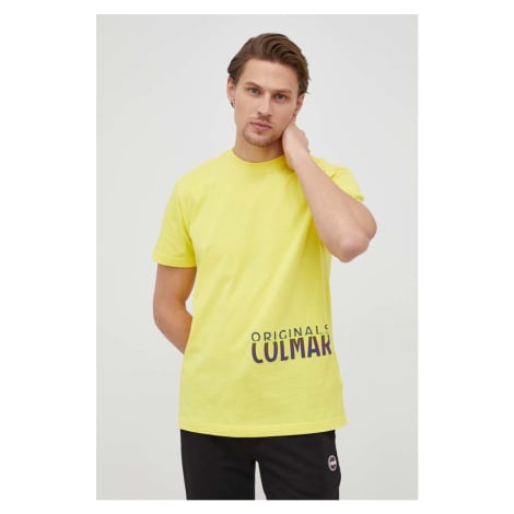 Bavlněné tričko Colmar žlutá barva, s potiskem