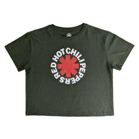 Red Hot Chili Peppers crop tričko, Classic Asterisk Green, dámské RockOff