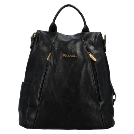 Módní koženkový kabelko/batoh Nicolas, černá Coveri