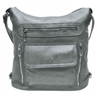 Praktický středně šedý kabelko-batoh 2v1 s kapsami Bellis