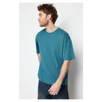 Trendyol Emerald Green Oversize/Wide-Fit Basic 100% Cotton T-Shirt
