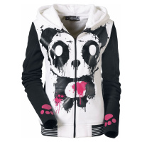 Killer Panda Mase Hood Dámská mikina s kapucí na zip bílá/cerná