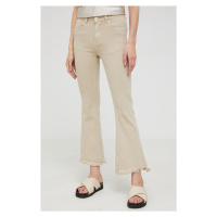 Kalhoty Answear Lab dámské, béžová barva, přiléhavé, medium waist