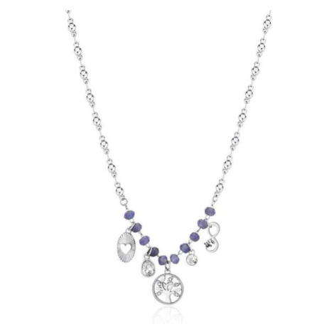 Brosway Krásný ocelový náhrdelník s korálky a přívěsky Chakra BHKN085