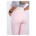 Těhotenské kalhoty, barevné džínovina pudrově růžová